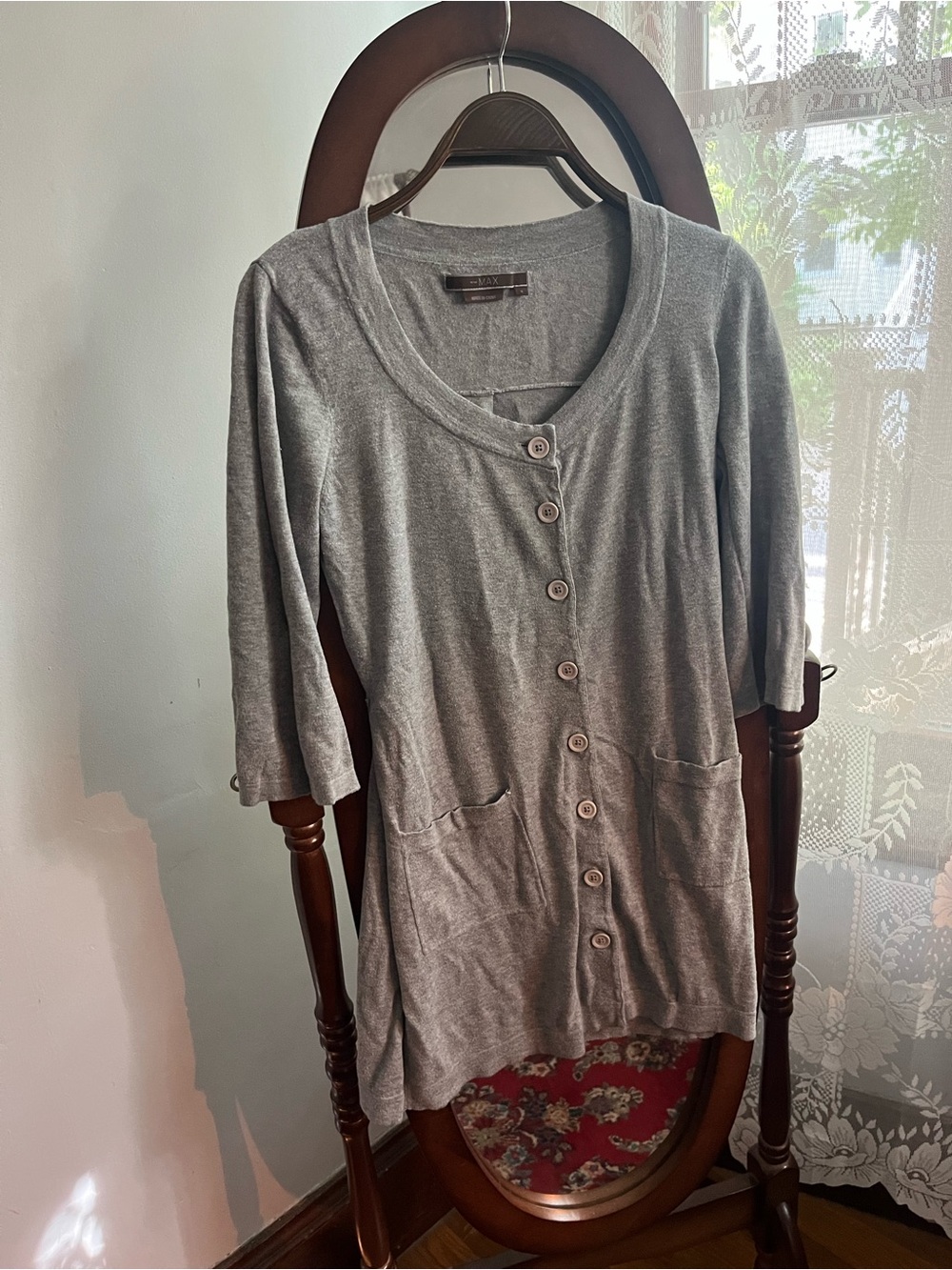 To the Max Gray Button Front Dress